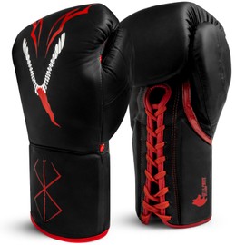 WolfBite Boxing Beast of Darkness Berserk Laced Boxing Gloves 14oz Black/Red Anime Kentaro Miura