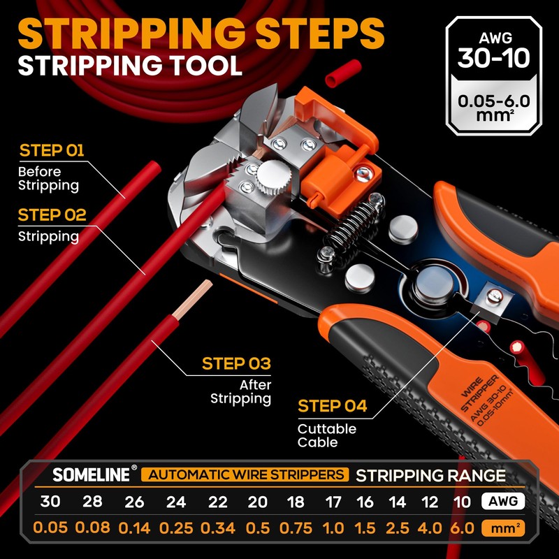 SOMELINE Ferrule Hexagonal Crimping Tool Kit, 36 Sizes Ferrules, AWG