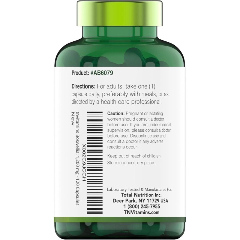 tnvitamins Boswellia Serrata Herbal Extract Capsules 1200 Mg Capsule-USA