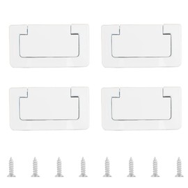 MOROBOR 4 Pack Doors Drawer Handle Flush Ring Hidden Pull Handles, Zinc Alloy Cabinet Drawer Pull Handlefor Cabinets, Closets, Drawers/Warm White