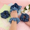 Framendino, 6 Pack Blue Denim Scrunchies Blue Jeans Hair Ties