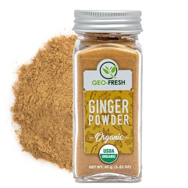 Geo-Fresh Organic Ginger Powder 1.4 oz - Ground Ginger Powder Organic Raw - USDA Certified, Non-GMO, Kosher, Gluten-Free - Premium Spice and Seasoning for Cooking & Baking