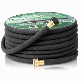 STYDDI Soaker Hose, 1/2" x 75 FT Round Rubber Garden Soaker Hose, Heavy Duty Water Seeper Soaker Hoses for Foundation Watering, Garden Beds, Garden, Lawn and Plants