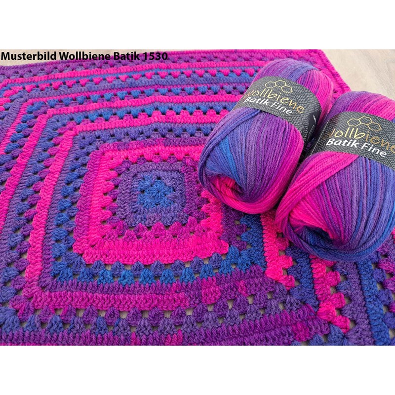 5 x 100 g Wollbiene Batik Fine, 500 g Wool