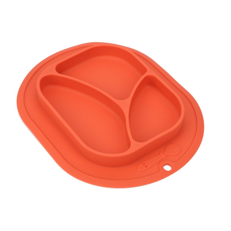Divided Baby Plate Sucker Suction Cup AntiDrop Bowl Silicone Skidproof