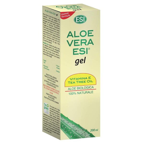 ESI Aloe Vera Gel with Vitamina E Tea Tree Pelle Secca e Arrossata 200 ml (Pack of 1)