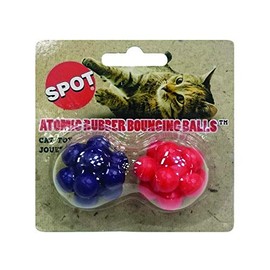 SPOT Atomic Rubber Bouncing Balls - Play Toy for Cats and Kittens, Bumpy Shape Makes Playing More Fun, Great to Keep Cats Entertained and Exercised - 1.5 inch, 2-Pack