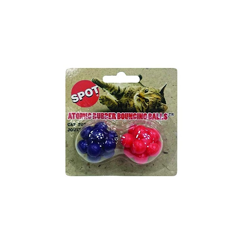SPOT Atomic Rubber Bouncing Balls - Play Toy for Cats