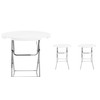 PRO&Family 32 inches Round Plastic Folding Portable Table, White, High