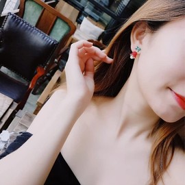 Red Rhinestone Christmas Bell Earrings Sparkling Christmas Earrings for Women Exquisite Bow Knot Bell Earrings Christmas Jewelry for Women(Christmas Bell)