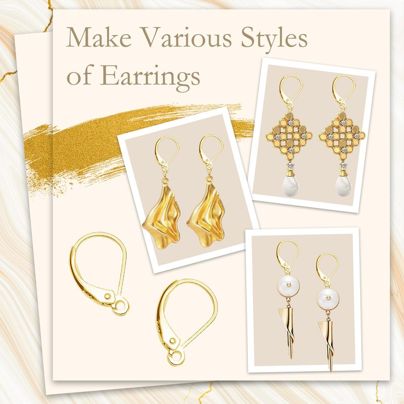 925 Sterling Silver Leverback French Earring Hooks, Hypoallergenic Interchangeable Dangle
