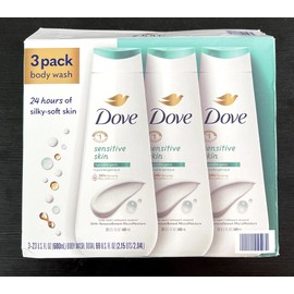 Dove Sensitive Skin Body Wash, 23 Fluid Ounce (Pack of 3)