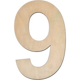 HGWOUY 12 Inch Unfinished Wooden Number 9, 1/4 Inch Thick Blank Wood Numbers for Wall Decor DIY Crafts Project Birthday Wedding Christmas Decorations (9)