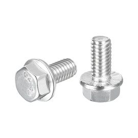 uxcell 25Pcs 5/16-18 x 5/8" Flanged Hex Head Bolts, 304 Stainless Steel Flange Hexagon Screws, Flange Hex Drive Screws 5.8 Grade for Machinery Industry Home Appliances, Silver