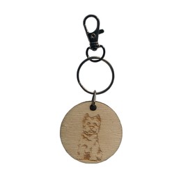 Dog Wooden Engraved Keyring, Dog Keychain (Cairn Terrier)