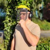 TRUTZHOLM Face protection with ear protection, mesh visor, eye protection