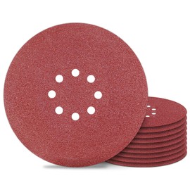 9 inch Sanding Discs 8 Holes 60 Grit Hook and Loop Disc 225mm Sanding Pads 10PCS for Drywall Sander