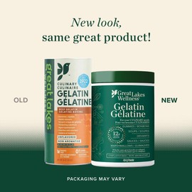 Great Lakes Wellness Beef Gelatin Powder | Unflavored, Grass-Fed | Perfect for Gummies, Marshmallows, Desserts & More | Kosher, Keto, Non-GMO | 16oz (454g)