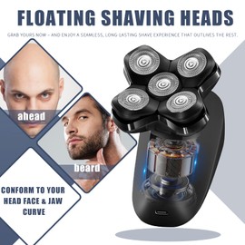 MEMIRY 5 Blades Magnetic Head Shaver Replacement Blades Compatible with MANSCAPED The Dome Shaver, Magnetic Attachment for Men's Head Shaver (1 Pack)