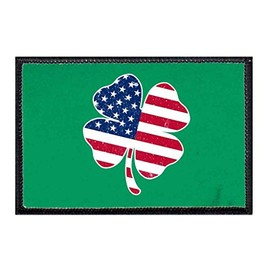4 Leaf Clover - US Flag Morale Patch | Hook and Loop Attach for Hats, Jeans, Vest, Coat | 2x3 in | by Pull Patch