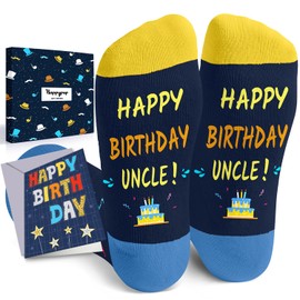 HAPPYPOP Funny Men Gifts For Uncle - Favorite Uncle Gifts From Niece Nephew, Tio Socks With Greeting Card