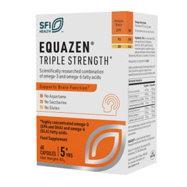 Equazen EQUAZEN Triple Strength Blister| Omega 3 & 6 Supplement | Blend of DHA, EPA & GLA | Supports Brain Function | Suitable from 5 Years Old to Adults | 60 One-a-Day Capsules