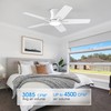 POCHFAN 42 Inch White Ceiling Fans with Lights and Remote,
