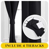 NICETOWN Black Blackout Curtains with Attached Valance, Solid Room Darkening