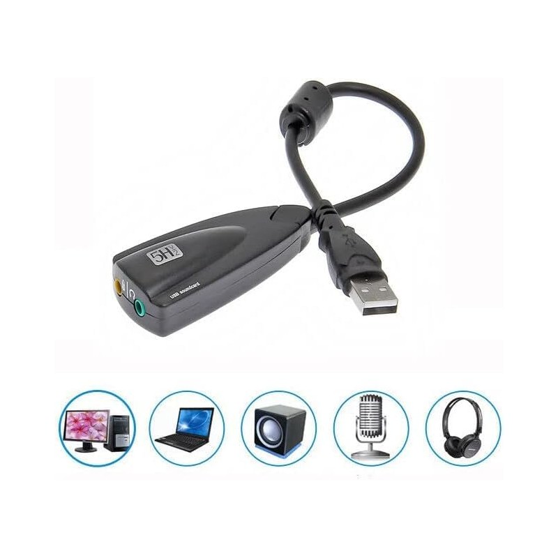 USB 2.0 External Audio Adapter, 7.1 Stereo Sound Card Dynamic
