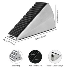 2 Packs-Large Door Stoppers,Door Stops,Door Stoppers for Bottom of Door,Rubber Door Stopper Wedge,Door Wedge Stopper,Doorstop,Heavy Duty Tall Door Stop Wedge for Hotel Door Hardwood Concrete Tile