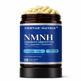 NMNH Capsules, NAD Supplements Precursor with Trans-Resveratrol & Quercetin, 10 in 1 for Cellular Vitality & Energy Support, High Absorption NMNH Supplement, Non-GMO, Vegan, 120 Capsules