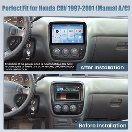 4+64G Android 15 Radio for Honda CRV 1997-2001 (Manual A/C), 9" Touchscreen for CRV Car Stereo, Wireless CarPlay/Android Auto, 5GHz WiFi, Bluetooth 5.0, EQ, GPS, 1280 * 720, Backup Camera