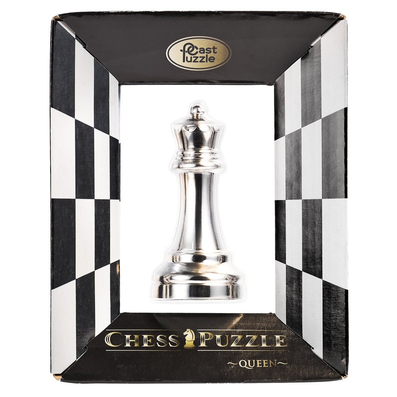 EUREKA 473685 Queen Cast Chess Game, Silver