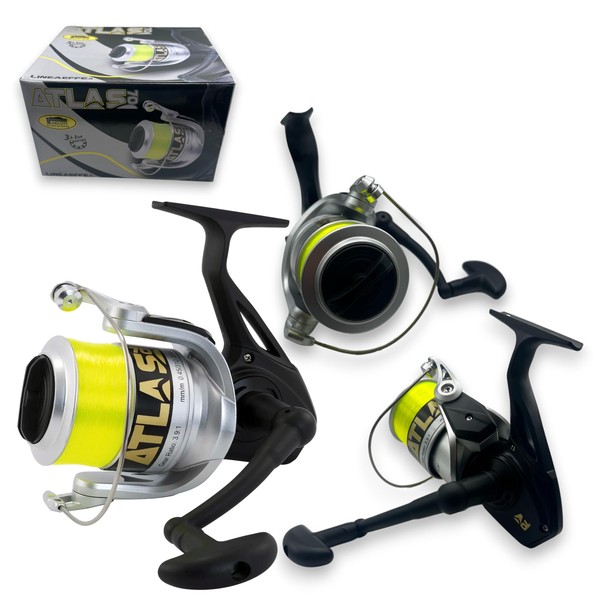 Lineaeffe Atlas 70 Sea Fishing Spinning Reel, with Yellow Line,