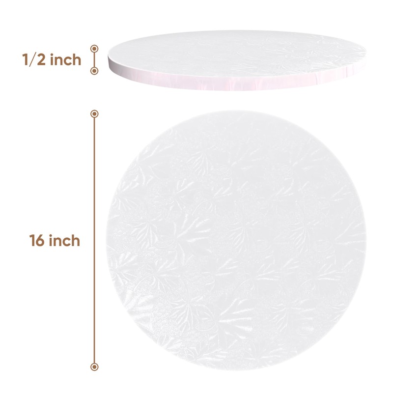 Cakebon Cake Boards - Sturdy 1/2 Thick Drums - 16