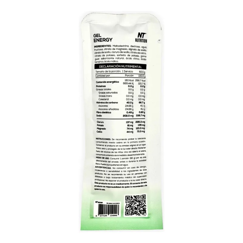 Nt Nutrition Gel Energetico 20 Piezas 60 G C/u