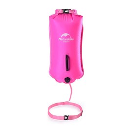 Naturehike 28L High Visible Safety Swim Buoy - Ultralight Bubble Tow Float and Dry Bag for Open Water Swimming Kayaking Snorkeling Diving Fishing Trailing with Adjustable Waist Belt (Pink)