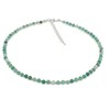 THEPRETTYBITS Green Agate Beaded Necklace, Natural Gemstone Collar, Adjustable 16-inch