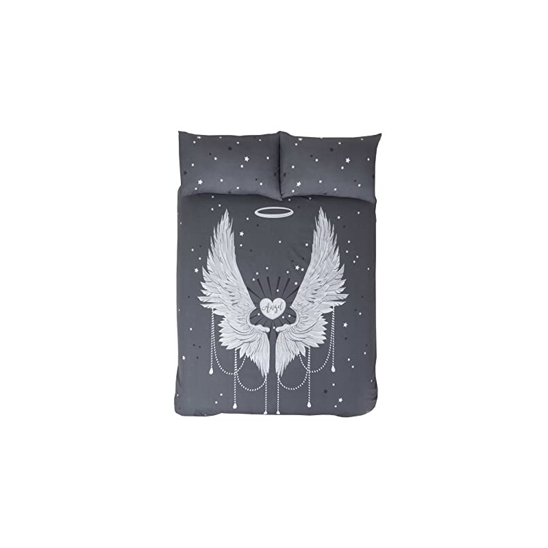Rapport Bedding ANGEL WINGS Shimmer Detail Duvet Cover Set Grey