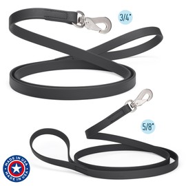 Randstark Biothane Waterproof Durable Dog Leash with Herm Sprenger Stainless Steel Swivel Snap Hook, 6 ft - for Medium and Large Dogs - Made in USA (Black, W3/4" x L6')