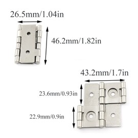 Pro Bamboo Kitchen 4pcs Screen Hinge 360 Degree Rotation Iron Hinge 46x43mm Furniture Folding Double Acting Hinges with Mounting Screws White Nickel