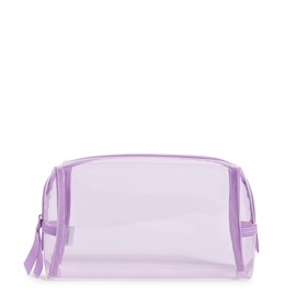 Vera Bradley Clear Medium Cosmetic Makeup Organizer, Purple Rhapsody