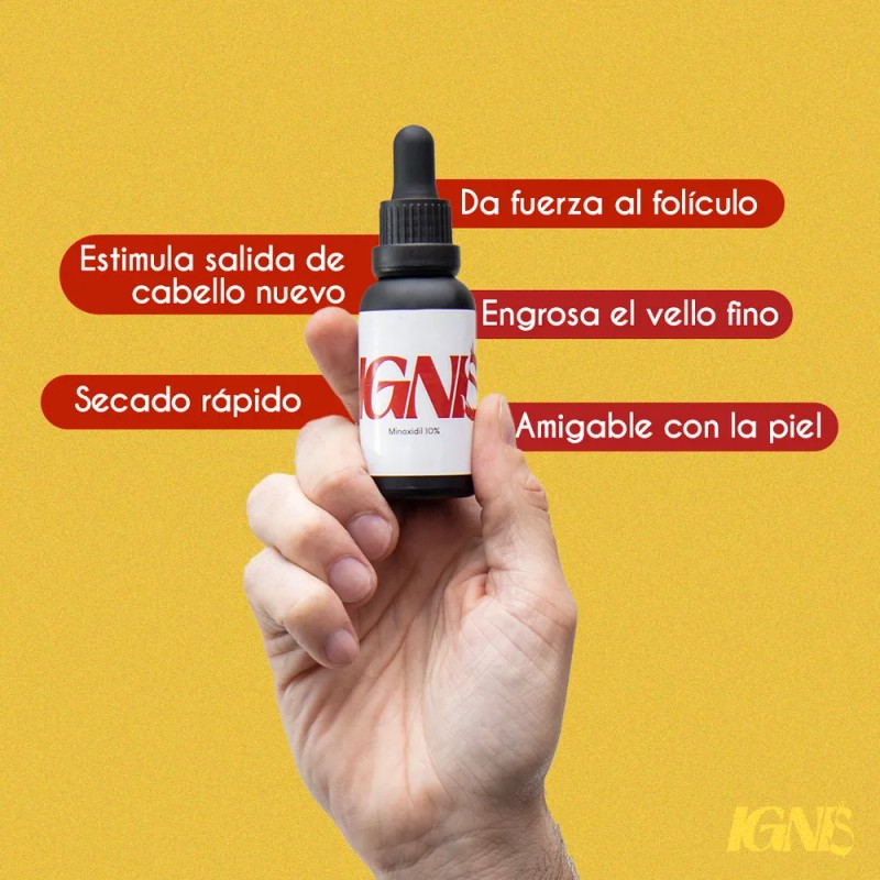 Tonico Al 10% Ignis Para Crecimiento De Barba 3 Pzas