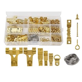 Hsthe Sea 284 pcs Picture Hooks, Heavy Duty Picture Hanging Kit for Picture Frame Fixing, Assorted Picture Hanger Set with Steel Hooks, Sawtooth Hangers, D-Ring, Steel Wire, Nails, Screws