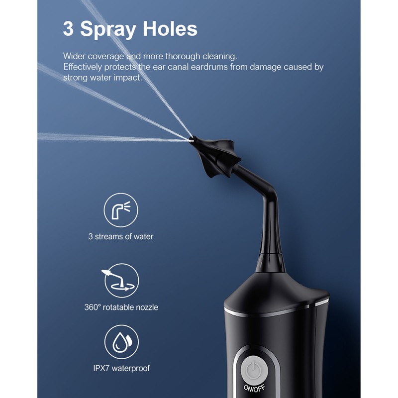 Water Powered Ear Cleaner IPX7 Waterproof 4 Cleaning Modes Portable