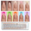 OPkssnails 300 uñas postizas francesas, largas y cuadradas, preformadas, sin