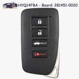 KEYECU Smart Remote Key Fob HYQ14FBA 281451-0020 G for Lexus ES350 ES300H GS350 GS450H