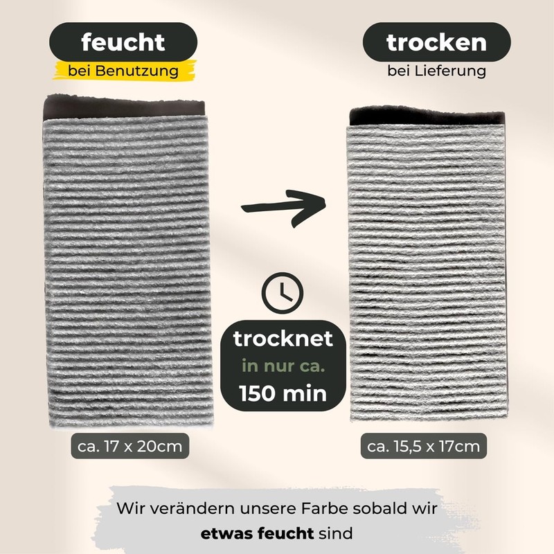 Grünschloss Dish Cloths Grey Washable (8X) Light Grey Cleaning Cloths