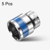 sourcing map 5pcs 1/2 Inch Drive 6-Point Socket 27mm CR-V