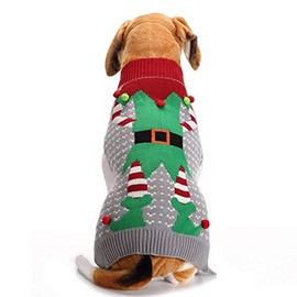 NACOCO Christmas Dog Sweater Ugly Elf Pet Jumper Clown Holiday and Party for Dog and Cat (Clown,XXS)